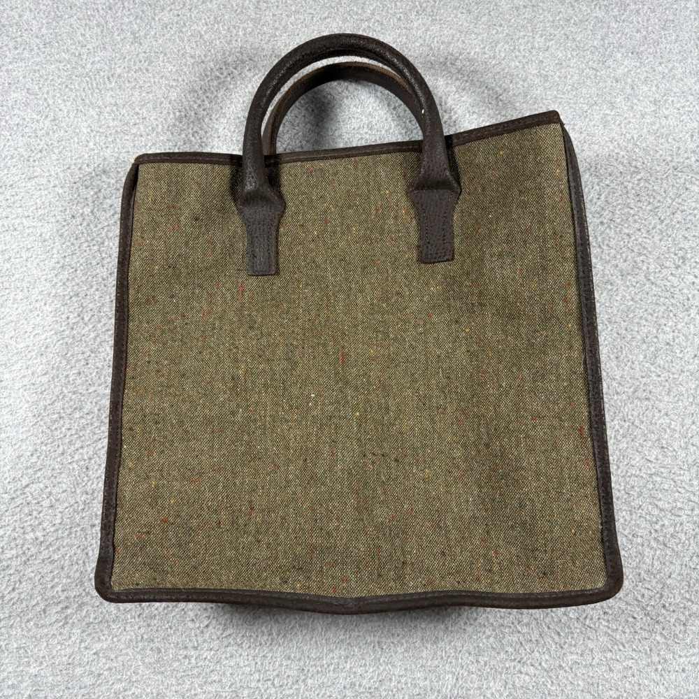 VTG Pendleton Wool Tweed Tote Bag Purse Brown Leather Earthy Tweed Tote Bag 90s